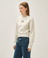 Marithé François Girbaud W FLOWER CLASSIC LOGO CROP SWEATSHIRT oatmeal
