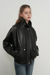 General Idea WOMAN Faux Leather Pocket Blouson Jacket