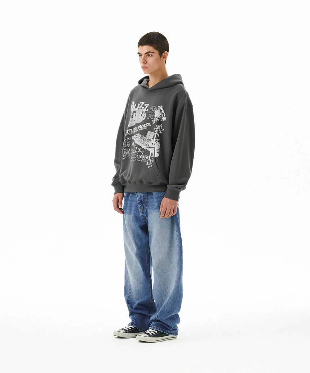 Mahagrid Back Logo Washed Denim Pants [Blue]