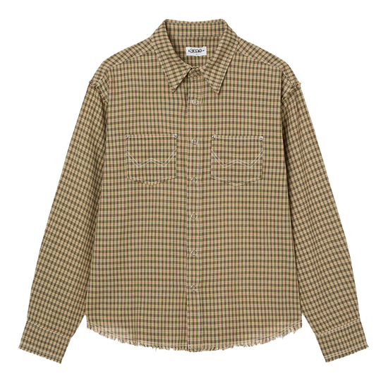 AEAE Western Check Shirts [Yellow Green]
