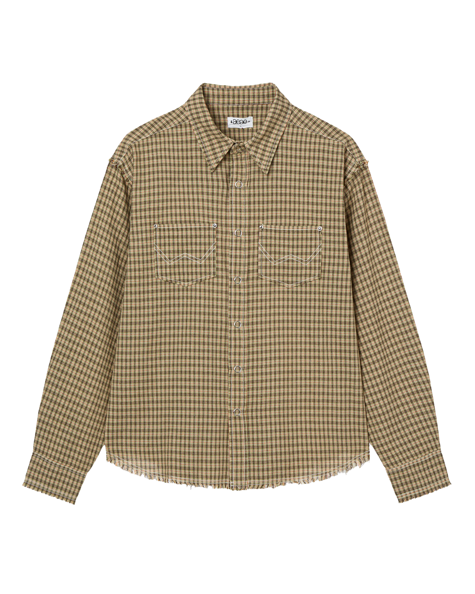 AEAE Western Check Shirts [Yellow Green]