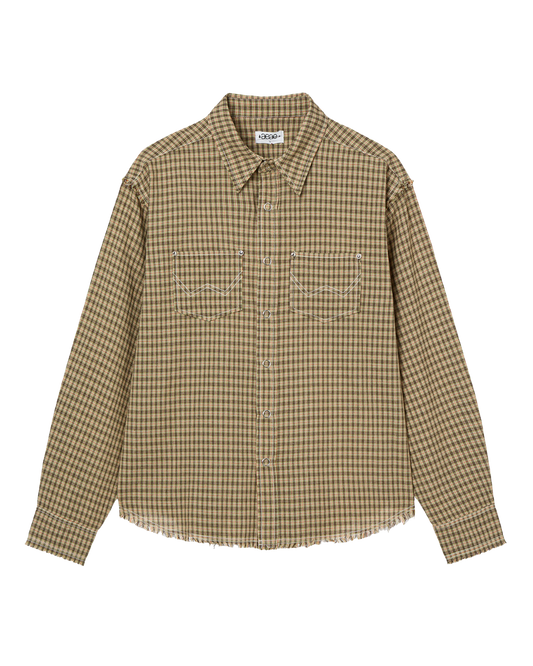 AEAE Western Check Shirts [Yellow Green]