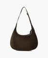 Marithé François Girbaud Classic Logo Round Suede Shoulder Bag Brown