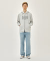 Marithé François Girbaud CLASSIC LOGO APPLIQUE HOODIE ZIPUP light heather gray
