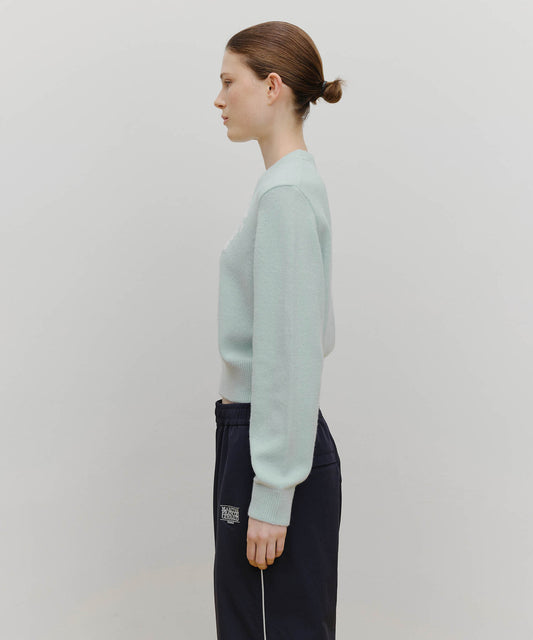 Marithé François Girbaud Marithé Sport W M+FG Logo Crop Pullover Sky Blue