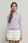 General Idea WOMAN Airy Round Neck Pintuck T-Shirt