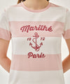 Marithé François Girbaud W MARINE GRAPHIC STRIPE TEE