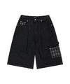 Mahagrid Bermuda Check Pocket Denim Shorts [Black]