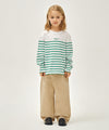 Marithé François Girbaud Kids Border Stripe Long Sleeve Tee Navy