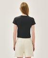 Marithé François Girbaud W ANTIQUE CLASSIC LOGO SLIM CROP TEE red