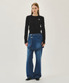 Marithé François Girbaud W SMALL CLASSIC LOGO CROP KNIT PULLOVER black
