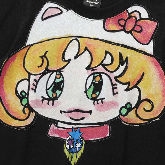 Nice Ghost Club Ghost Soul Girl Cat T-Shirt Black
