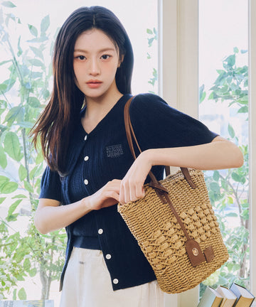Marithé François Girbaud CLASSIC LOGO BASKET SHOULDER BAG beige