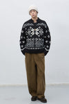 General Idea UNISEX High Neck Nordic Zip-Up Cardigan