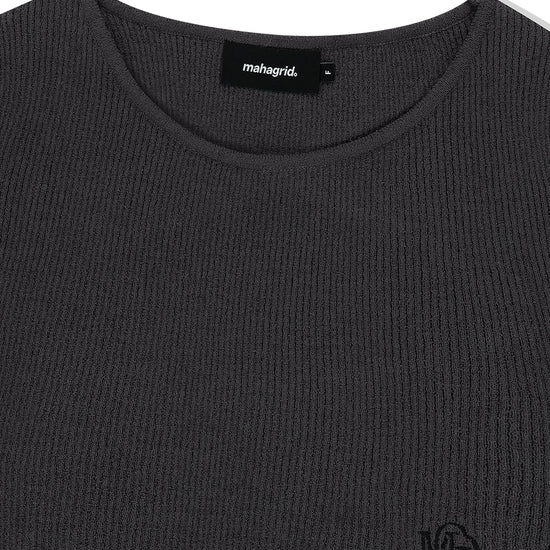 Mahagrid Cut Off Long Sleeve Knit