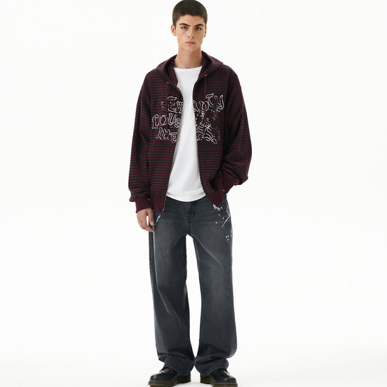 Mahagrid Embroidered Splatter Denim Pant