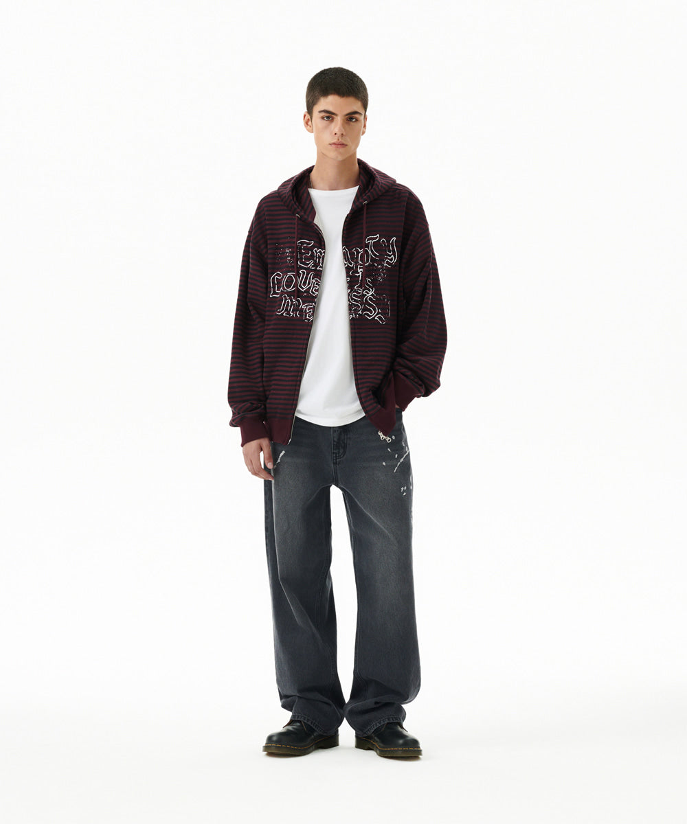 Mahagrid Embroidered Splatter Denim Pant