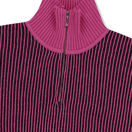 Mahagrid CUTTING CONTRAST HALF ZIP-UP KNIT