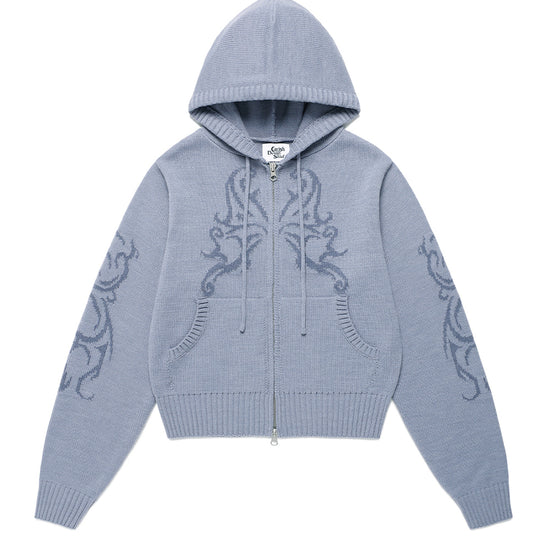 Cavish Women's Butterfly Knit Zip Up Hoodie