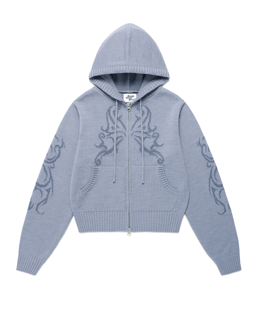 Cavish Women's Butterfly Knit Zip Up Hoodie