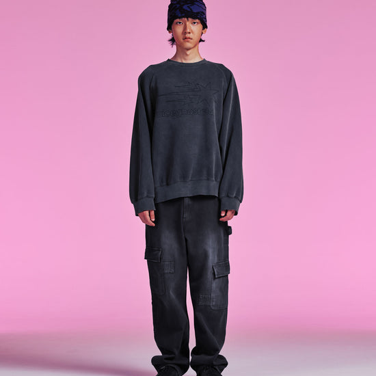 Nice Ghost Club Logo Pigment Sweatshirts [Charcoal]