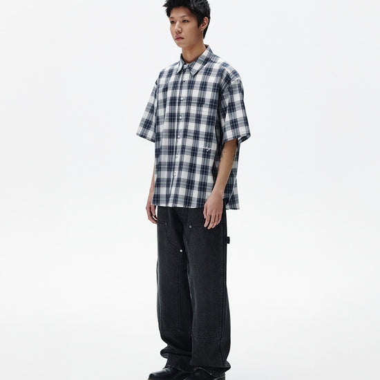 Mahagrid Ombre Check Half Shirt
