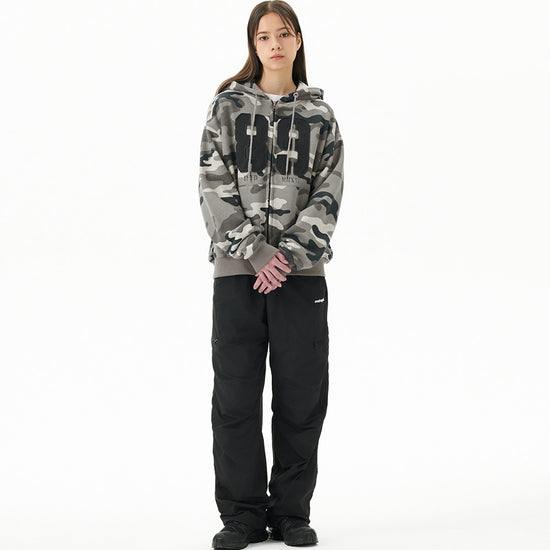 Mahagrid Camo Applique Zip Up Hoodie