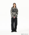 Mahagrid Camo Applique Zip Up Hoodie