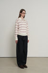 General Idea WOMAN Multi Stripe Loose Collar Knit