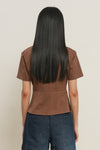 General Idea WOMAN Shoulder Padded Twist T-Shirt