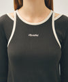 Marithé François Girbaud W SLEEVELESS LAYERED LONG SLEEVE TEE charcoal