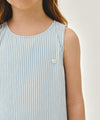 Marithé François Girbaud Kids Bubble Sleeve Striped Sleeveless Romper