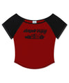 Mahagrid Off Shoulder Raglan Tee