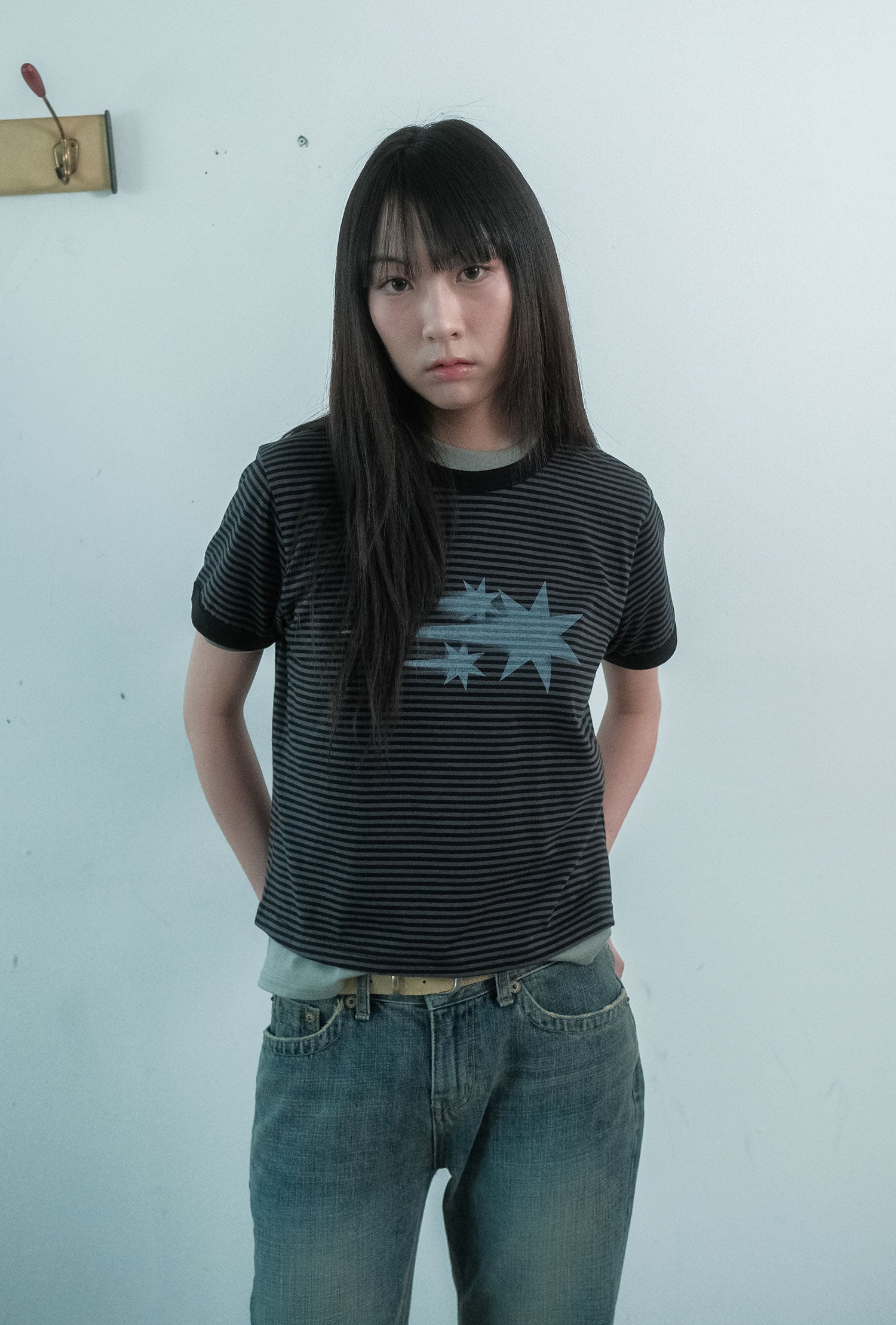 Nice Ghost Club Stripe Rush 3Star Ringer Crop Tee