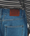 Marithé François Girbaud New M Low-Waist Tuck Wide Denim Pants Blue
