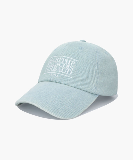 Marithé François Girbaud Denim Washing Classic Logo Covered Cap Light Blue