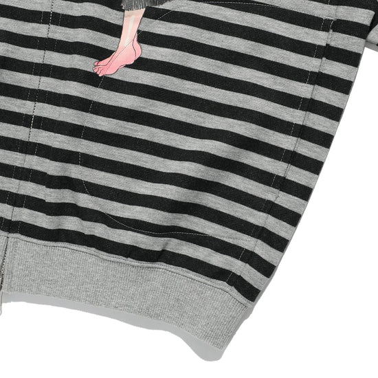 Nice Ghost Club Gakiya Isamu Stripe Hoodie Zip Up [Grey]