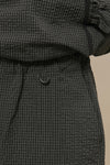 General Idea MAN Seersucker Check Half Banding Pants
