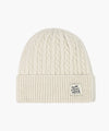Marithé François Girbaud Kids Cable Knit Beanie in Ivory