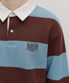 Marithé François Girbaud Classic Logo Stripe Rugby Sweatshirt Blue