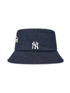 MLB Vintage Denim Curve Logo Bucket Hat