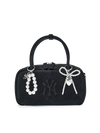 MLB Pearl Ribbon Heart Charm Keyring