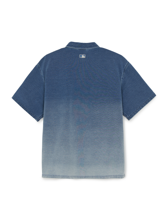 MLB Basic Small Logo Stretched Denim Polo Shirt