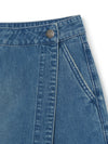 MLB Women's Basic Small Logo Cargo Denim Wrap Skirt