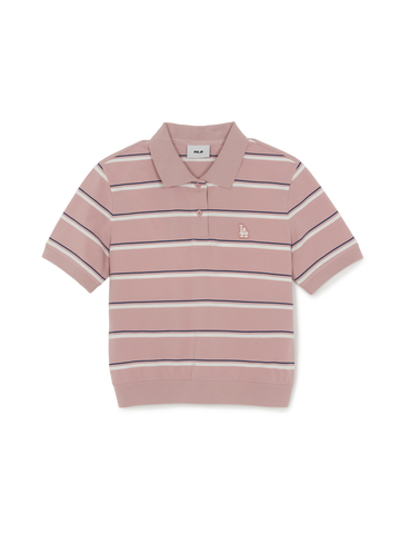 MLB Women's Varsity Stripe Crop Polo T-Shirts