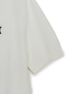 MLB Varsity Tuck Texture Open Collar Short Sleeve Knit Pullover