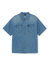 MLB Varsity Vintage Slub Short Sleeve Denim Work Shirt