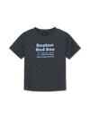 MLB Women's Dots Pattern Lettering Slim Semi Crop T-shirts