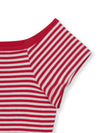 MLB Women's Varsity Stripe Off Shoulder Slim Semi Crop T-Shirts