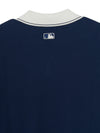 MLB Varsity Tuck Texture Open Collar Short Sleeve Knit Pullover